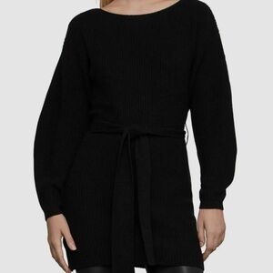NWT BCBGMaxAzria Boatneck Long Sleeve Belted Sweater Size XS